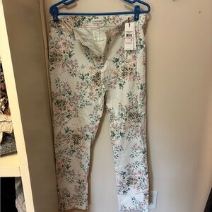 Calvin Klein Floral Pants - White, Green, Pink